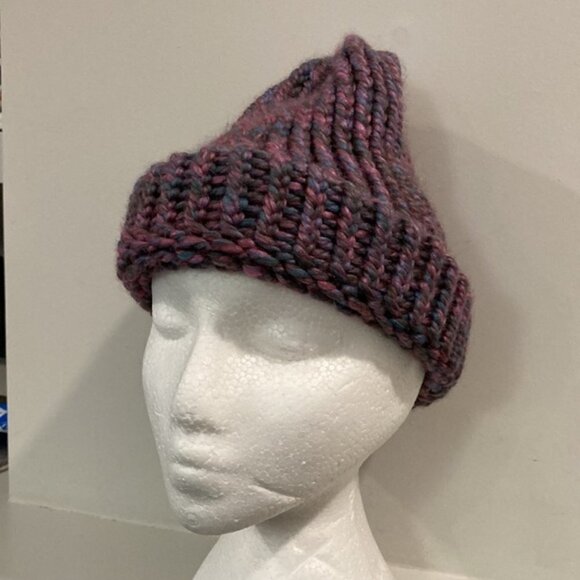 HANDMADE Purple soft loose knit cap hat beanie​​ - Picture 8 of 9